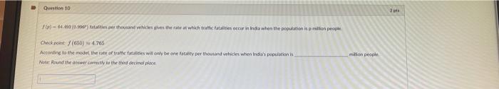 Question 10 2 16 04 23 Is Per Thousand Whicles Les There At Which The Lattes Occur In India When The Popis Propea Chec 1