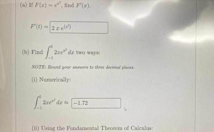 A If F X Ed Find F X F T 2 X E A B Find 2xe Dx Two Ways Note Round Your Answers To Three Decimal 1