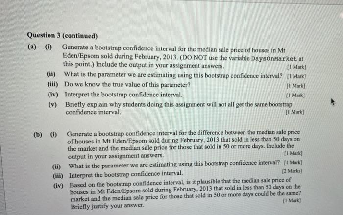 Question 3 10 Marks Chapter 5 A Legal Researcher Was Interested In The Sale Prices Of Houses In The Mt Eden Epsom R 2