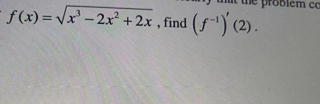 Problem Ca F X Vx 2x 2x Find F 2 1
