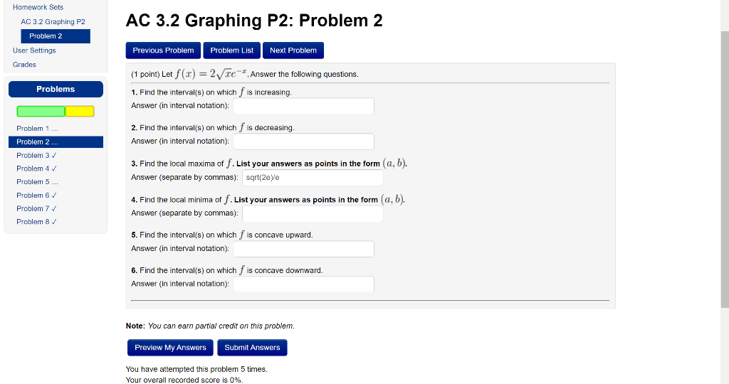 Ac 3 2 Graphing P2 Problem 2 Homework Sets Ac 3 2 Graphing P2 Problem 2 User Settings Grades Previous Problem Problem L 1