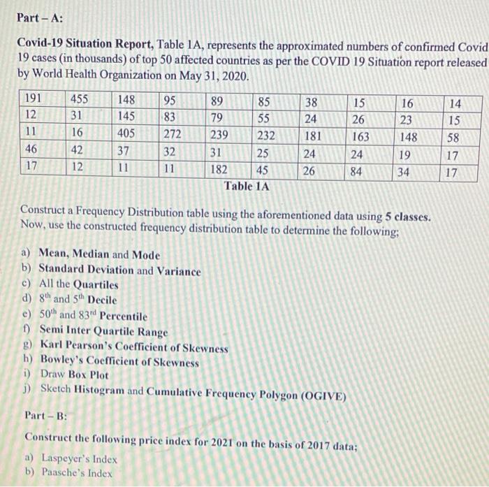 Part A 95 89 14 Covid 19 Situation Report Table 1a Represents The Approximated Numbers Of Confirmed Covid 19 Cases I 1