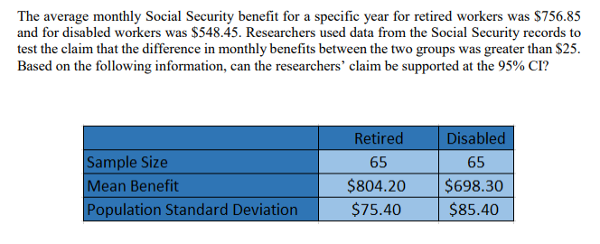 The Average Monthly Social Security Benefit For A Specific Year For Retired Workers Was 756 85 And For Disabled Workers 1