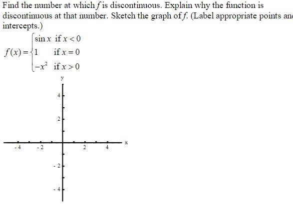 Find The Number At Which F Is Discontinuous Explain Why The Function Is Discontinuous At That Mumber Sketch The Graph 1
