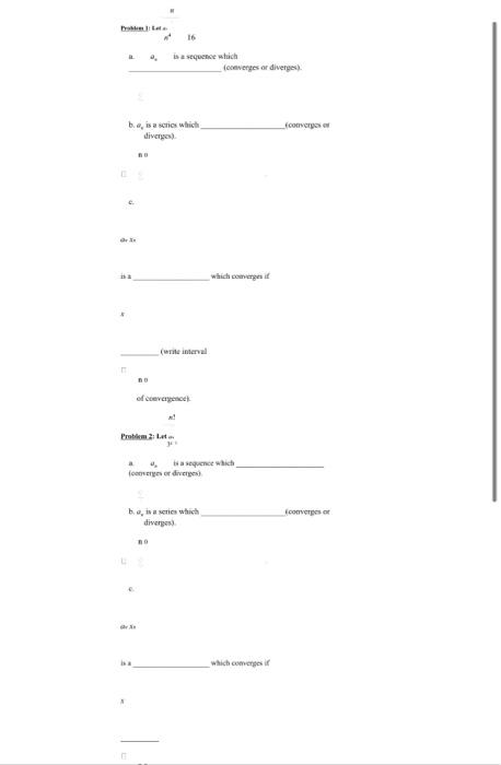 Pla 16 Is Quence Which Converges Or Diverges Fconverse Be Is Acties Which Divery Which Comerge Write Interval Of Event 1