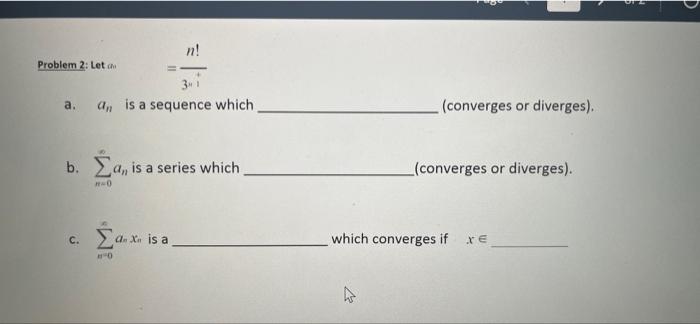 Pla 16 Is Quence Which Converges Or Diverges Fconverse Be Is Acties Which Divery Which Comerge Write Interval Of Event 6