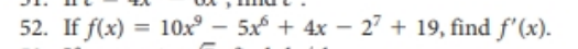 52 If F X 10x 5x 4x 27 19 Find F X 1