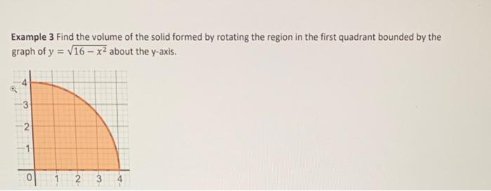 Example 3 Find The Volume Of The Solid Formed By Rotating The Region In The First Quadrant Bounded By The Graph Of Y V 1