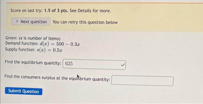 Score On Last Try 1 5 Of 3 Pts See Details For More Next Question You Can Retry This Question Below Given X Is Nu 1
