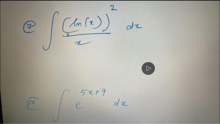 2 El Cance Ln E Dx A 5x 9 E 10 Re Da 1