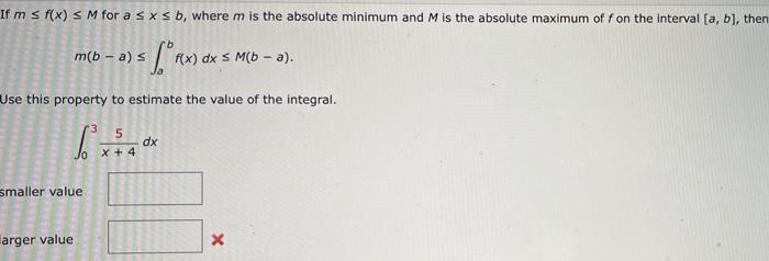 If M S F X S M For A Sxs B Where M Is The Absolute Minimum And M Is The Absolute Maximum Off On The Interval A B T 1