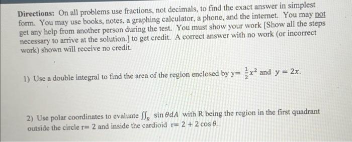 A Directions On All Problems Use Fractions Not Decimals To Find The Exact Answer In Simplest Form You May Use Books 1