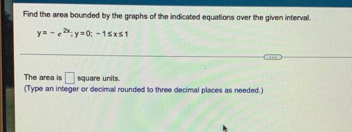 Find The Area Bounded By The Graphs Of The Indicated Equations Over The Given Interval Y 2 Y 0 15xs1 The Area I 1
