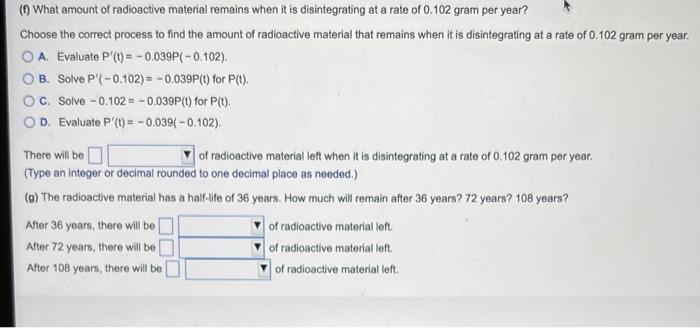 A Sample Of 14 Grams Of Radioactive Material Is Placed In A Vaut Let Pll Be The Amount Remaining For Years And Set Plt 2