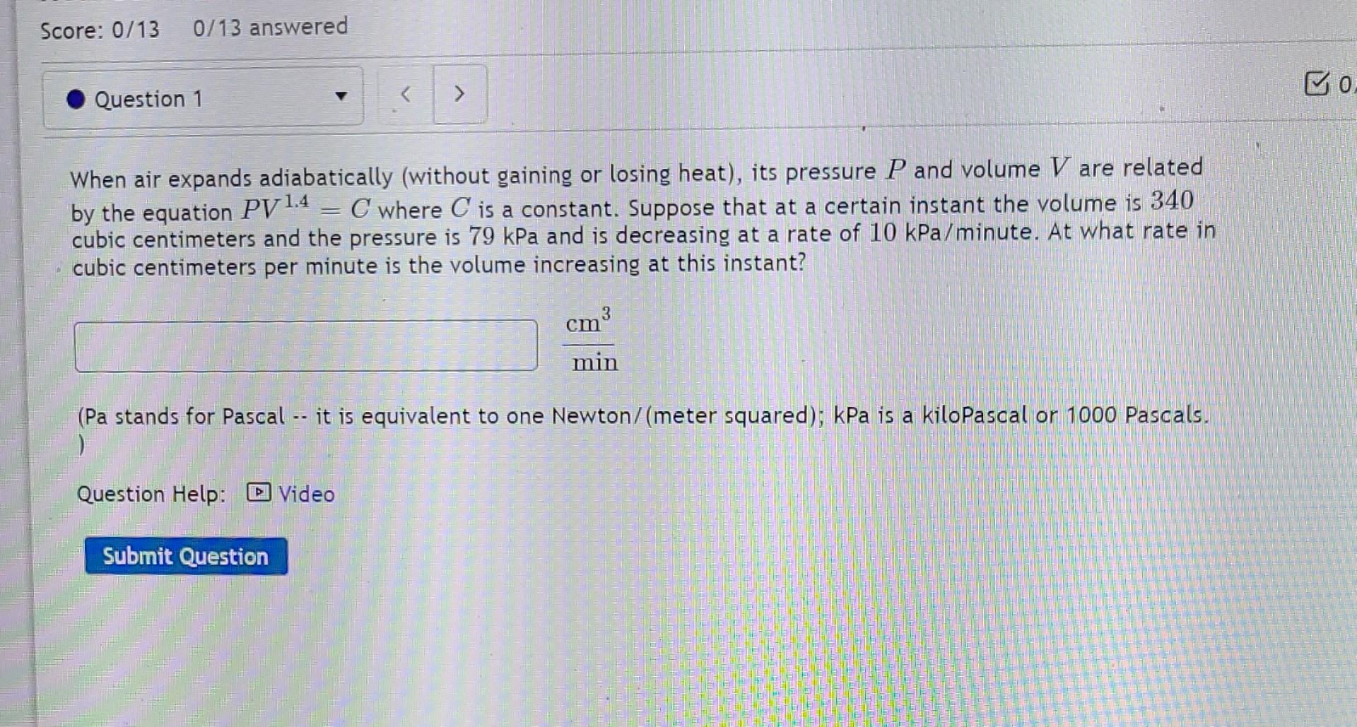Score 0 13 0 13 Answered Vo Question 1 M When Air Expands Adiabatically Without Gaining Or Losing Heat Its Pressur 1
