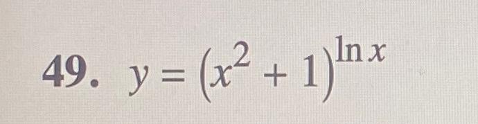 49 Y X2 1 Ln X 1