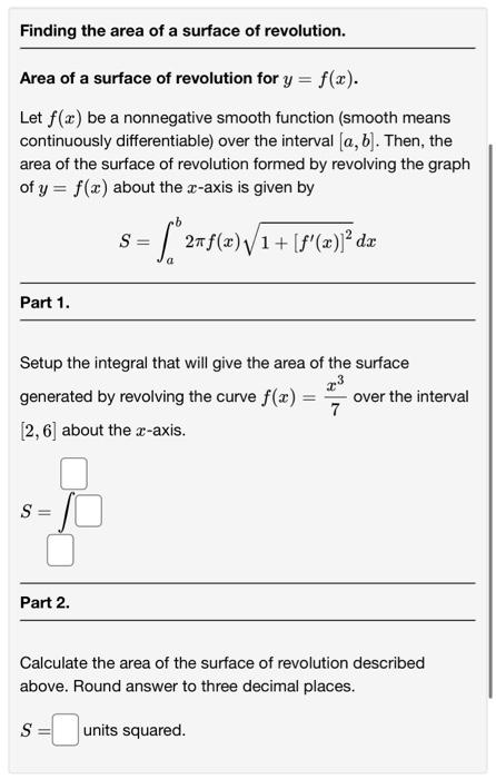 Finding The Area Of A Surface Of Revolution Area Of A Surface Of Revolution For Y F X Let F X Be A Nonnegative S 1