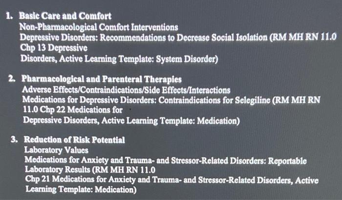 1 Basic Care And Comfort Non Pharmacological Comfort Interventions Depressive Disorders Recommendations To Decrease So 1