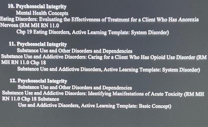 10 Psychosocial Integrity Mental Health Concepts Eating Disorders Evaluating The Effectiveness Of Treatment For A Clie 1