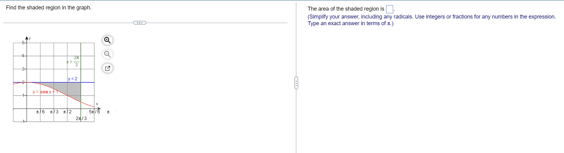 Find The Shaded Region In The Graph The Area Of The Shaded Region Is I Simplify Your Answer Including Any Radicals 1