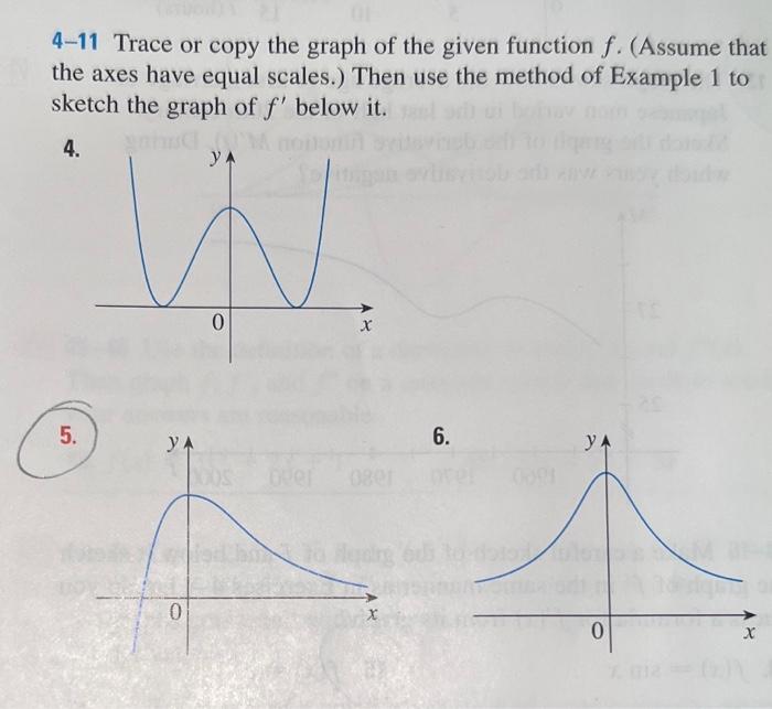 4 11 Trace Or Copy The Graph Of The Given Function F Assume That The Axes Have Equal Scales Then Use The Method Of E 1