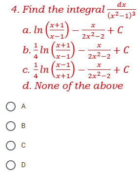 Solve Using Integration Of Rational Fraction 1