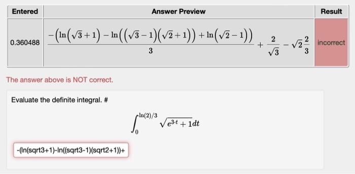 Entered Answer Preview Result 0 360488 In V3 1 In V3 1 V2 1 In V2 1 Va 2 V3 Incorrect 3 The Answe 1