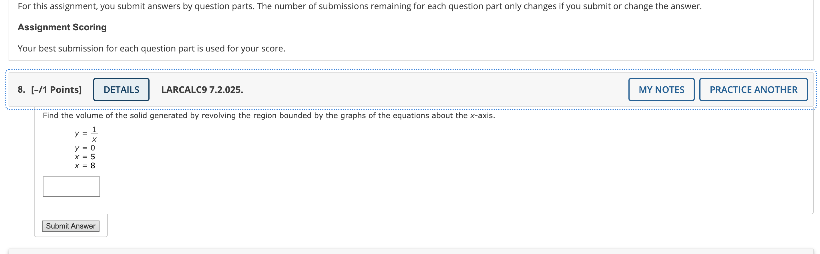 For This Assignment You Submit Answers By Question Parts The Number Of Submissions Remaining For Each Question Part On 1
