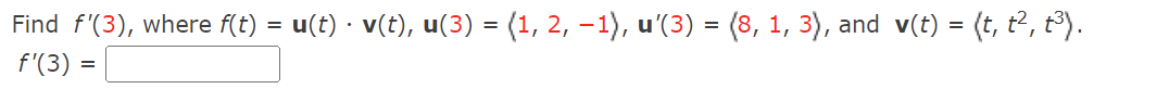 Find F 3 Where F T U T V T U 3 1 2 1 U 3 8 1 3 And V T T T2 43 F 3 1