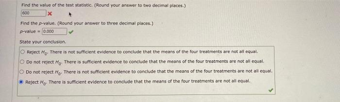You May Need To Use The Appropriate Behogy To Answer This Question An Experiment Has Been Conducted For Four Treatments 2