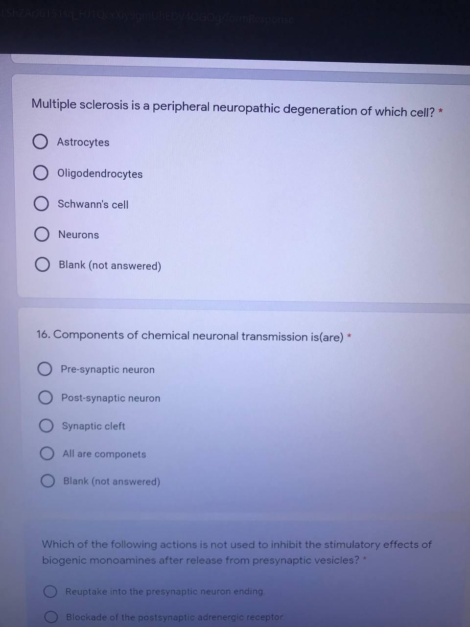 Multiple Sclerosis Is A Peripheral Neuropathic Degeneration Of Which Cell Astrocytes Oligodendrocytes Schwann S Cell 1