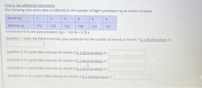 4 6 Click To See Additional Instructions The Following Time Series Data Is Collected On The Number Of Flight Cancellatio 1