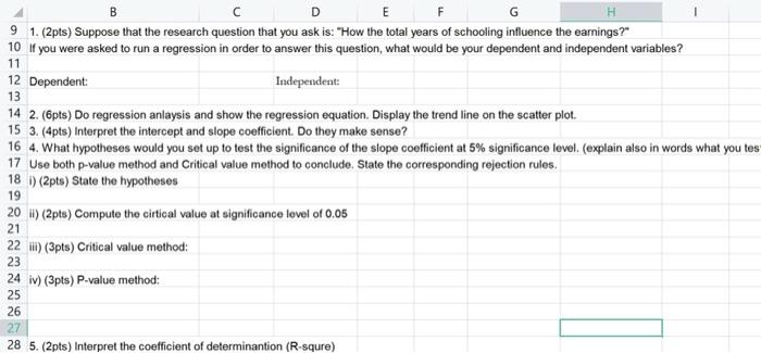 Plz Solve All The Questions In Excel And Show The Details Of The Excel Formula 11