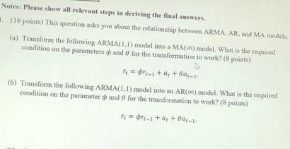 Notes Please Show All Relevant Steps In Deriving The Final Answers 16 Points This Question Asks You About The Relatio 1