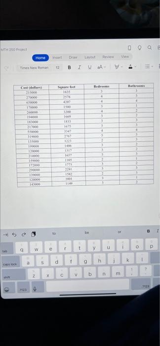 Part 1 1 Perhaps We Can Try To Predict A House S Cost Based On Its Size In Square Feet But First We Need To Be Sure Th 2