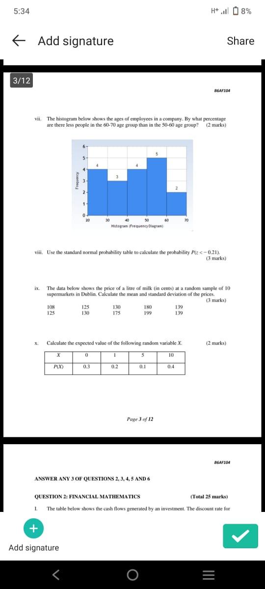5 34 H 08 Add Signature Share 3 12 B6af104 Vit The Histogram Below Shows The Ages Of Employees In A Company By 1