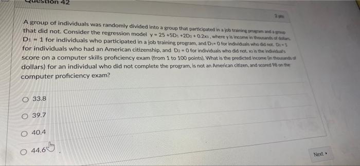 Question 46 Consider The Model In Y Bo B1 X1 Where Y Is The Average Number Of Vehicle Miles Driven In 2016 Collection 4