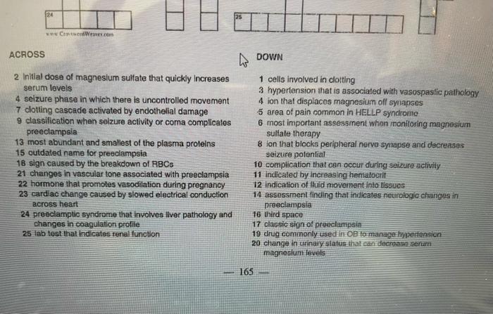 124 It Www Conden Com Across W Down 2 Initial Dose Of Magnesium Sulfate That Quickly Increases Serum Levels 4 Seizure Ph 1