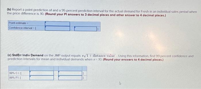 Exercise 14 31 Algo The Fresh Detergent Case The Following Partial Jmp Regression Output For The Fresh Detergent Data 2