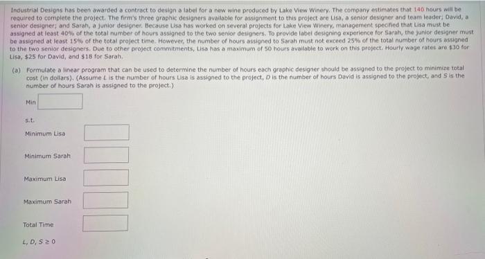 Industrial Designs Has Been Awarded A Contract To Design A Label For A New Wine Produced By Lake View Winery The Compan 1