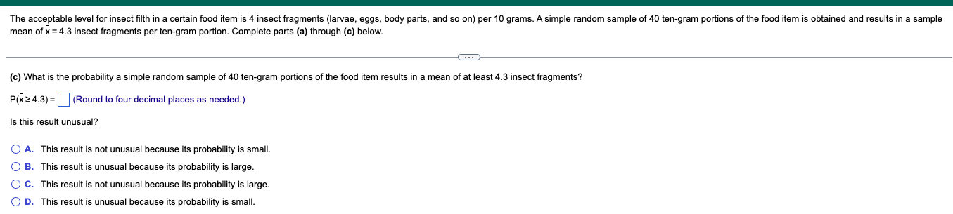 The Acceptable Level For Insect Filth In A Certain Food Item Is 4 Insect Fragments Larvae Eggs Body Parts And So On 1