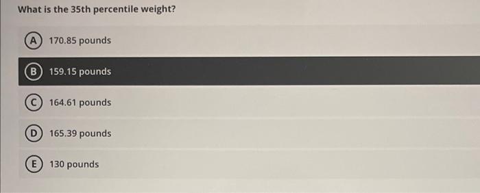Use This Information For Problems 13 14 15 And 16 The Weights Of Male College Students Are Normally Distributed With 3
