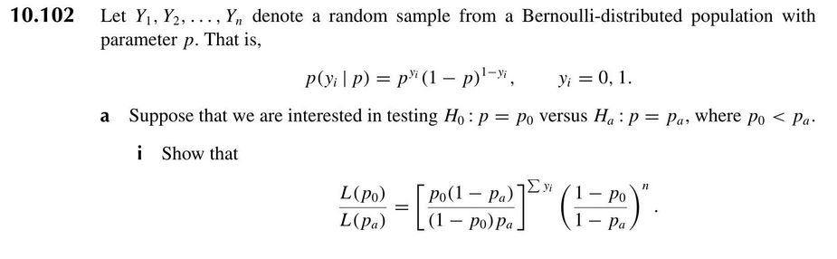 Problem 1 A Simulate Y In Problem 10 102 With N 100 And P 55 In R Does Your Simulation Lead To A Rejection 2