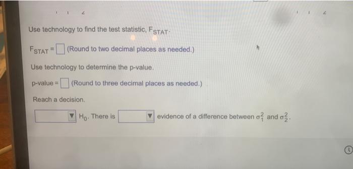 Submit Test Point O Possible The Following Information Is Available For Two Samples Selected From Independent Normally 2