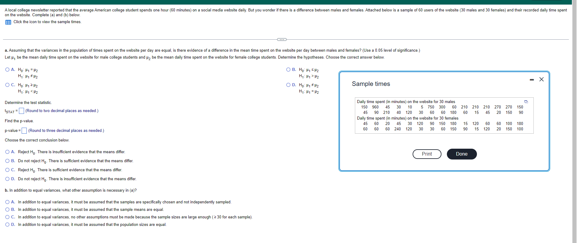 A Local College Newsletter Reported That The Average American College Student Spends One Hour 60 Minutes On A Social M 1