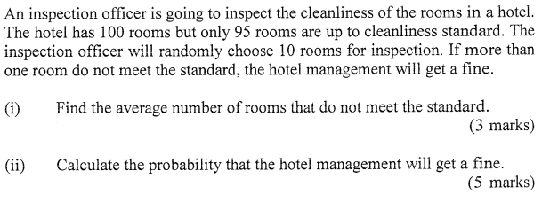 I Find The Average Number Of Rooms That Do Not Meet The Standard Ii Calculate The Probability That The Hotel Manage 1