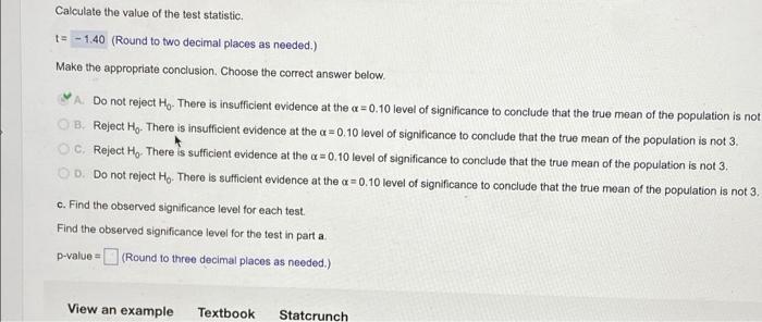 1 Find The Observed Significance Level For The Test In Part A 2 Find The Observed Significance Level For The Teat In P 4