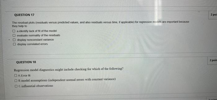 Question Completion Status Question 13 2 Points Suppose We Used Anova Methods To Test There Are Differences In The Mean 3