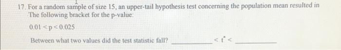 16 If You Have Suficient Evidence At The 2 5 Level Of Significance To Reject The Null Hypothesis Concerning The Popula 2