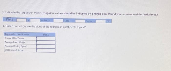 The Maintenance Manager At A Trucking Company Wants To Build A Regression Model To Forecast The Time In Years Until Th 2